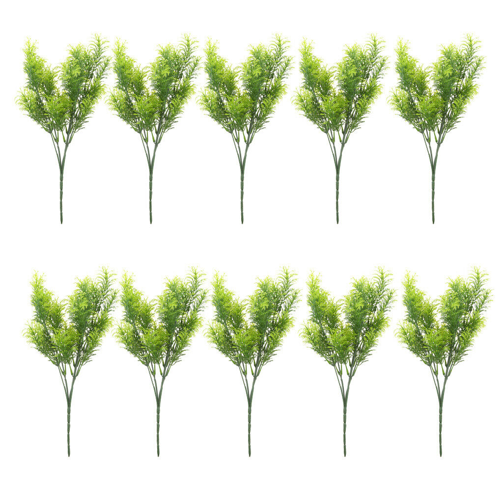 Set 10 30cm Green Artificial Cedar Tree Home Garden Decoration Conifer Tree