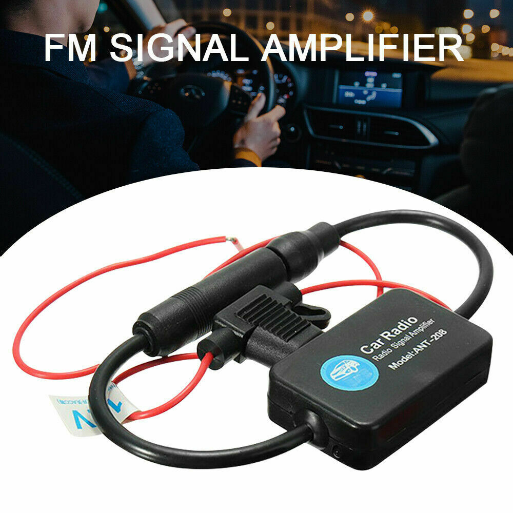 Car Stereo FM/AM Radio Signal Antenna Aerial Signal Amp Booster Inline