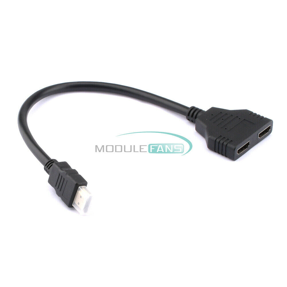 30CM HDMI Transmission Adapter Cable One-in-two Conversion Cable Support 1080P
