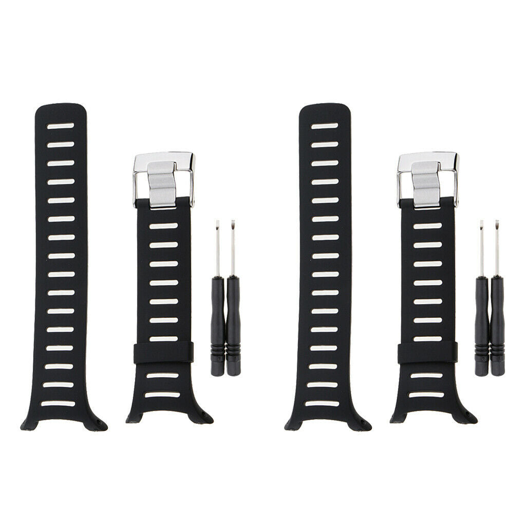 2pcs Fashion Rubber Watch Band Wrist Watch Strap Watch Link Watch Rubber
