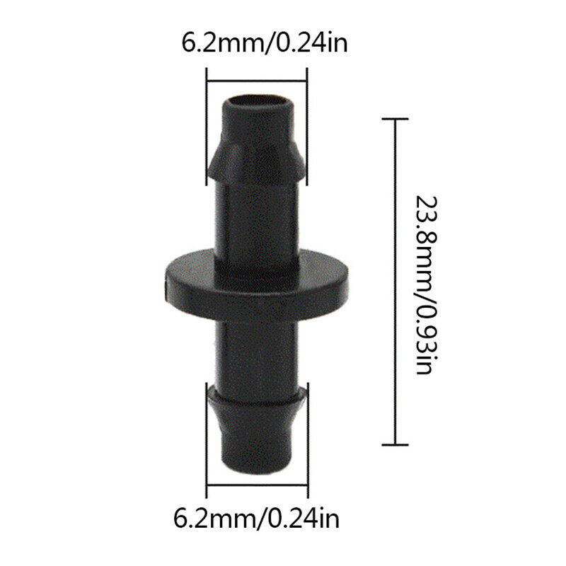50PCS 1/4 "Barbed Connector Double Barb For 4 / 7mm Tubing Garden Hose ConnZDF