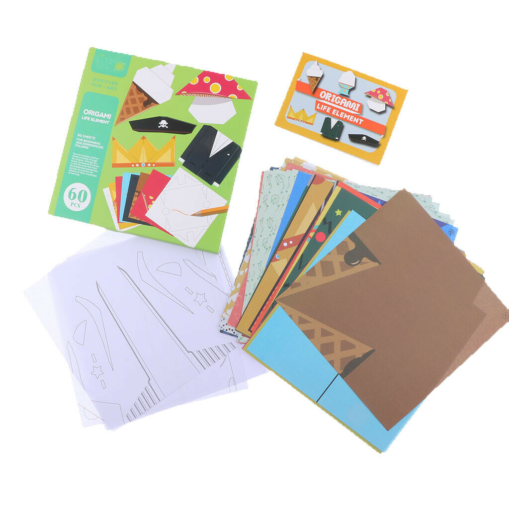 Origami Paper Life Elements - 60 Sheets Square Easy to Fold Paper for Beginner