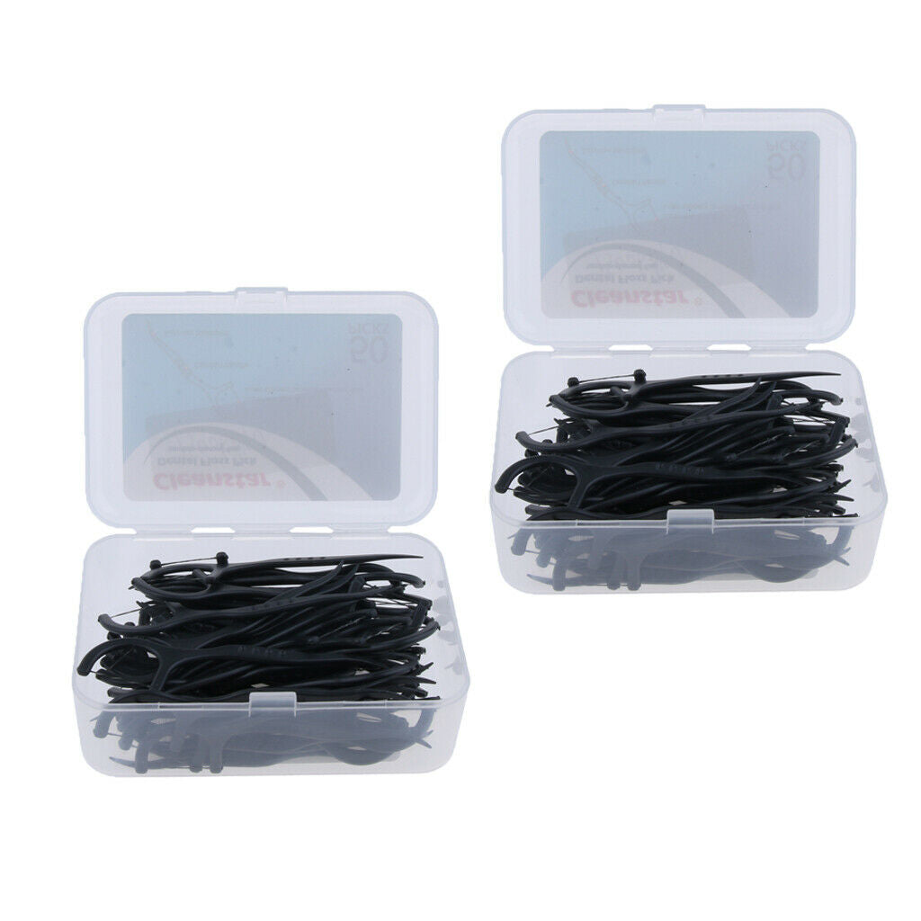 100pcs Floss Flosser Picks Toothpicks Sticks