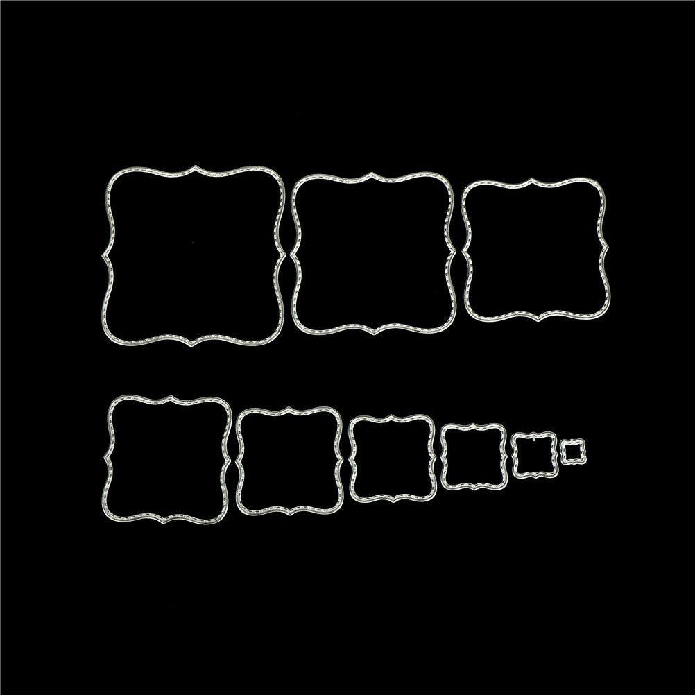 9pcs square metal cutting dies stencil scrapbook album paper embossing cra.l8