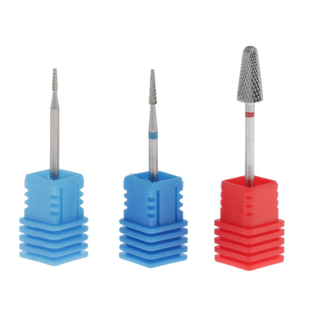 3x Nail Art Drill Bits Set Salon Pedicure Sanding Buffing Polishing Bit