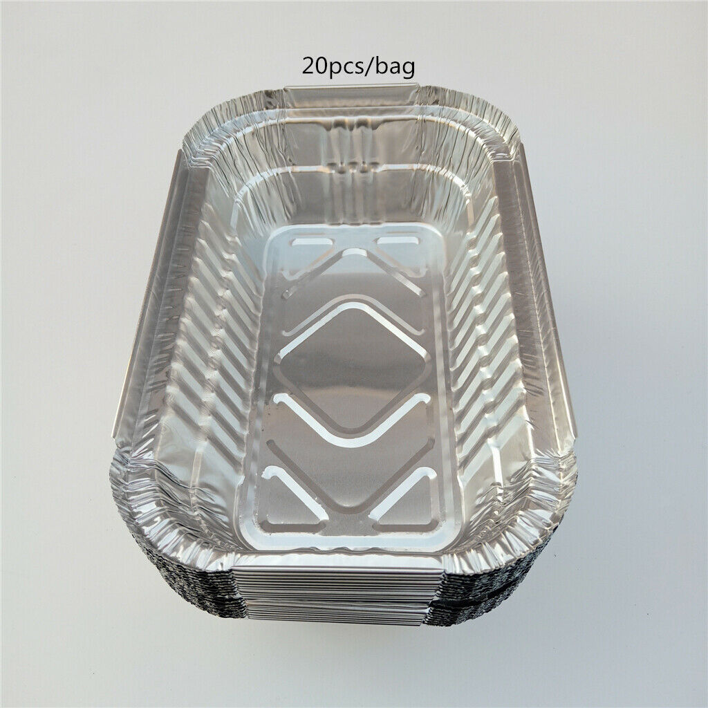 40x Disposable Aluminum Foil Grill Drip Pans for BBQ Baking Roasting 700ml
