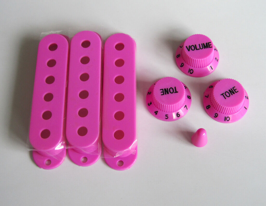Purple Strat Style Knobs,ST Single Coil Pickup Covers and 5 Way Switch Tip