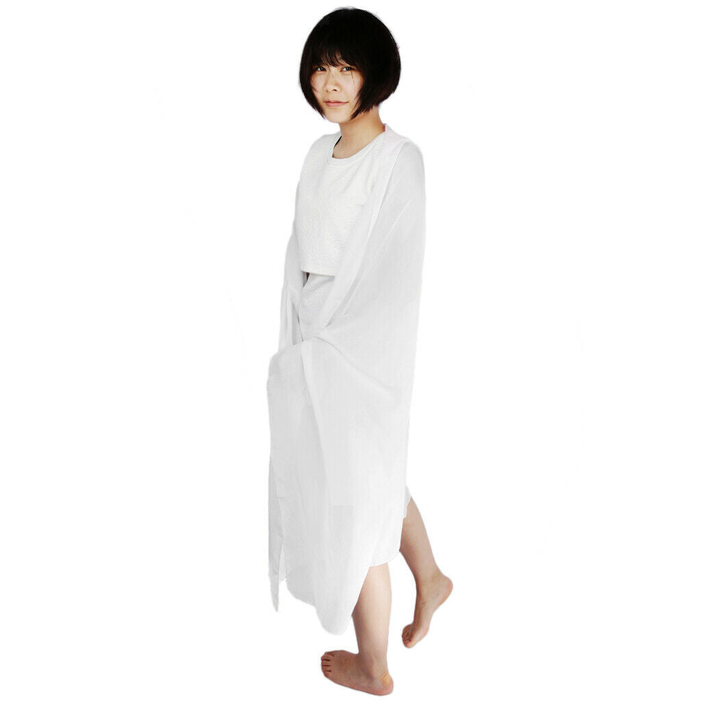 Women Large Chiffon Swimwear Pareo Scarf Beach Cover-Up Wrap Sarong White