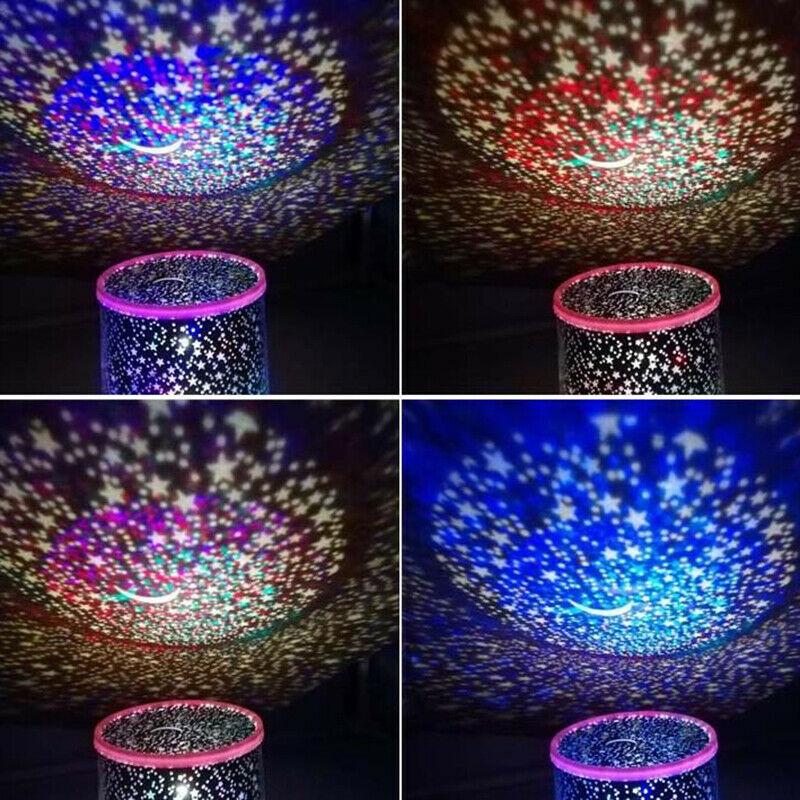 1Pc LED Night Light Projector Starry Sky Star Moon Kids Baby Sleep Colorful BDA
