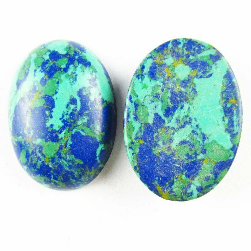8pcs 25x18x6mm Azurite Malachite 27g Oval Cab Cabochon （send randomly）A-264JM