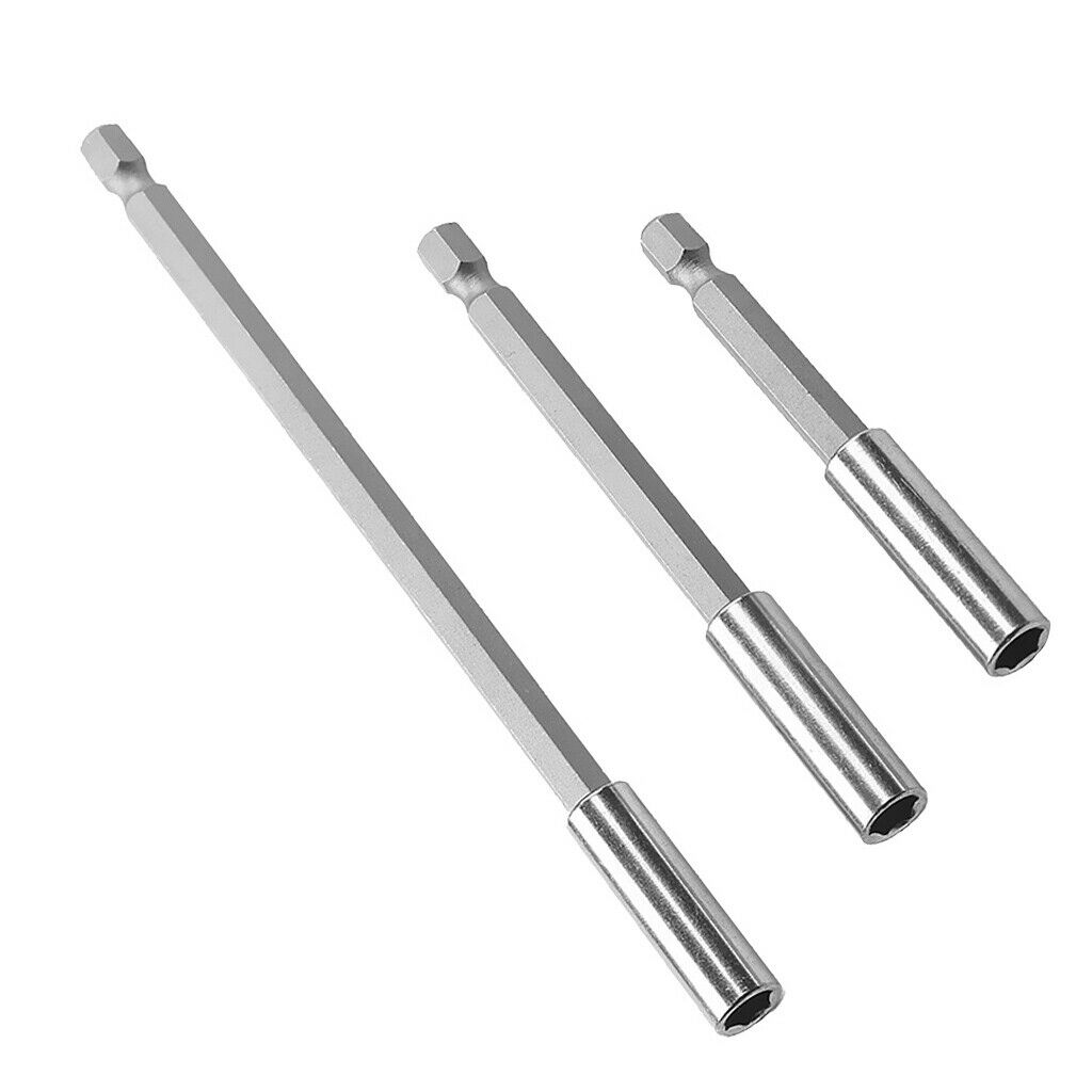 3Piece Socket Driver Set Drills Drill Bit Adaptor Hex Shank 75mm 100mm 150mm