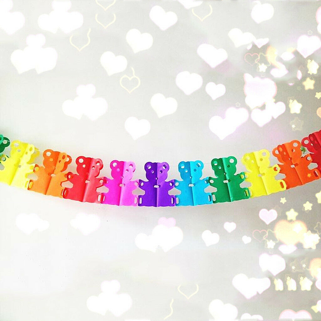 2x Colorful Baby Shower Birthday Bunting Banner Garland Wedding Party Xmas Decor
