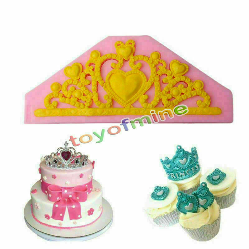 Lace Princess Crown Silicone Fondant Mold Cake Decor Mold Chocolate Baking Tool