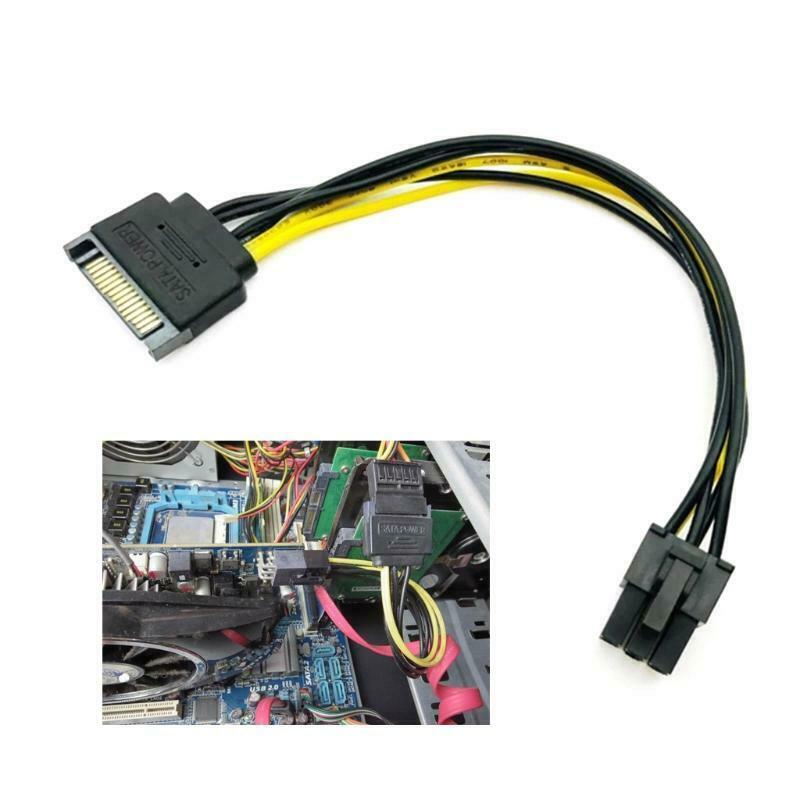 7.87in Sata 15pin Power to 6pin Graphics Power Supply Cord SATA to PCI-e 6 Pin
