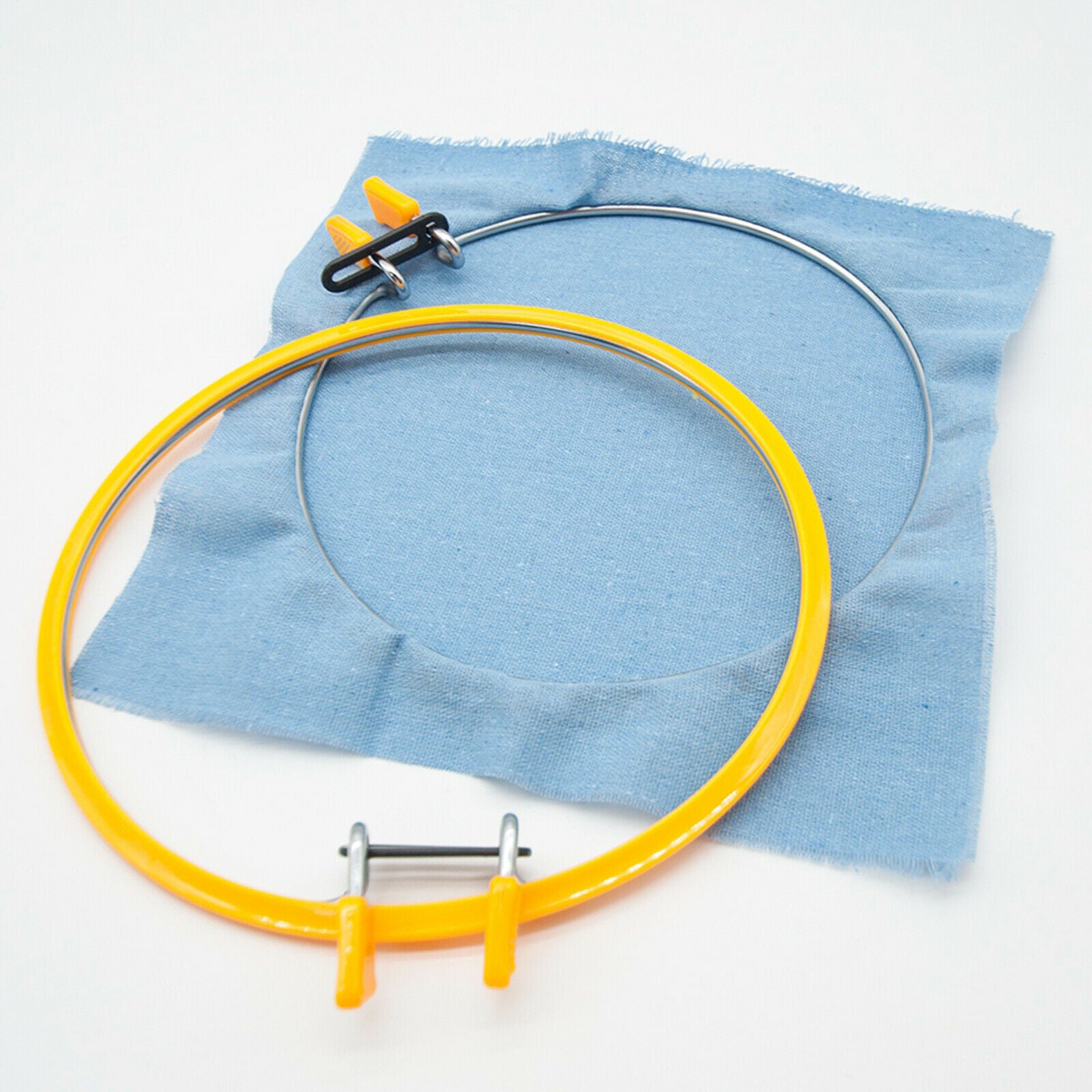 22cm Embroidery Hoop Circle Cross Stitch Sewing Frame DIY Hand Crafts Yellow