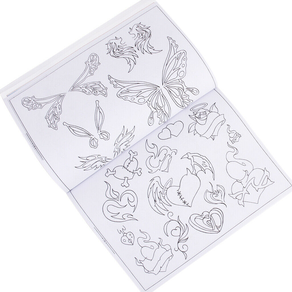 A4 Size 80 Pages Animals Flowers Demon Cross Design Tattoo Reference Book Sketch