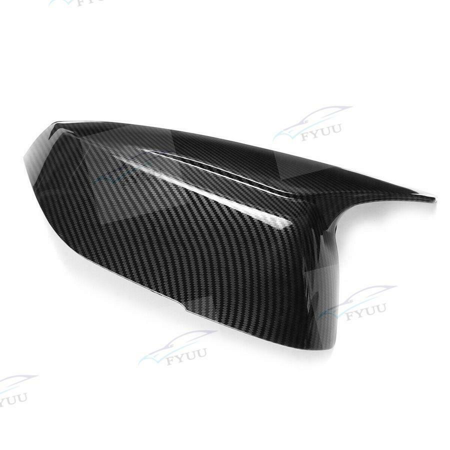 Pair Carbon Fiber Look ABS Mirror Cover Cap For INFINITI Q50 Q70 2014-21 Add On