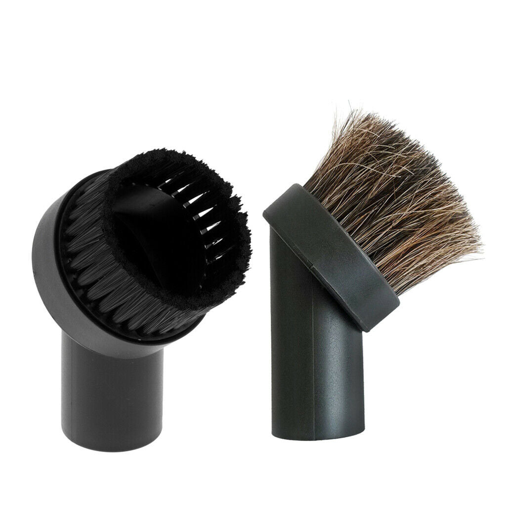 Set 2-Piece 32mm/1.25" Dia. Vacuum Brush Bristle & Horsehair Brush-35mm Hair