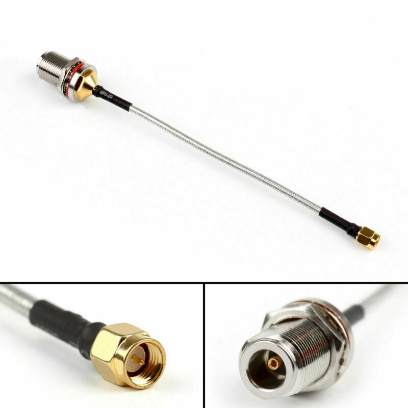4xN Female Jack Bulkhead to SMA Male RF Pigtail Semi-Flexible Cable RG402 15cm A