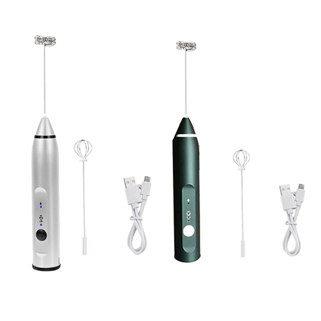 Electric Milk Frother Foamer Whisk Mixer Stirrer Coffee Eggbeater Black