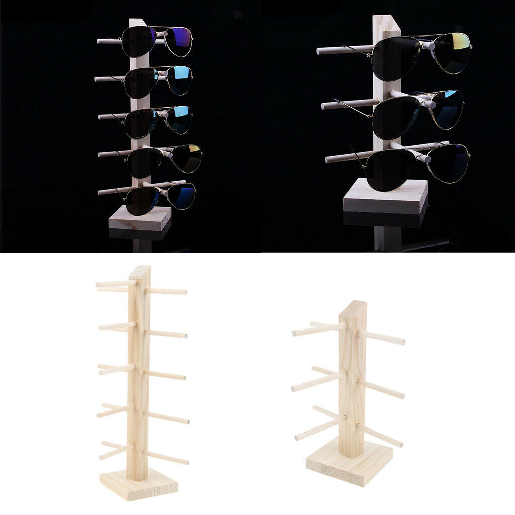 2X Wooden Glasses Display Rack Case Sunglass Organizer Shelf for Glasses Store