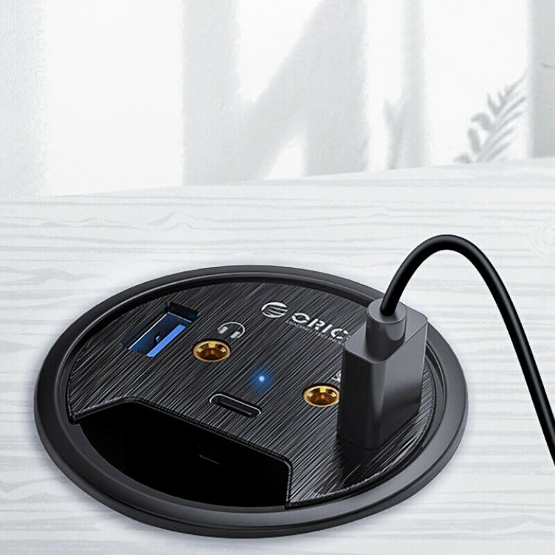 USB 3.0 Desktop Grommet Type C High Speed Splitter With PC Computer Accessories