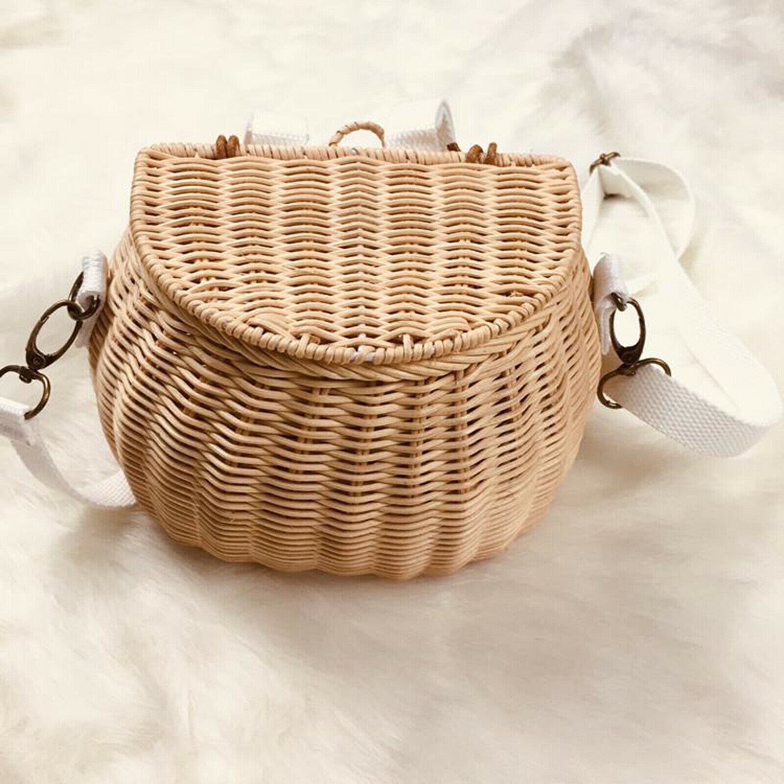 Summer Beach Bag, Ladies Straw Handbag Top Handle Large Capacity