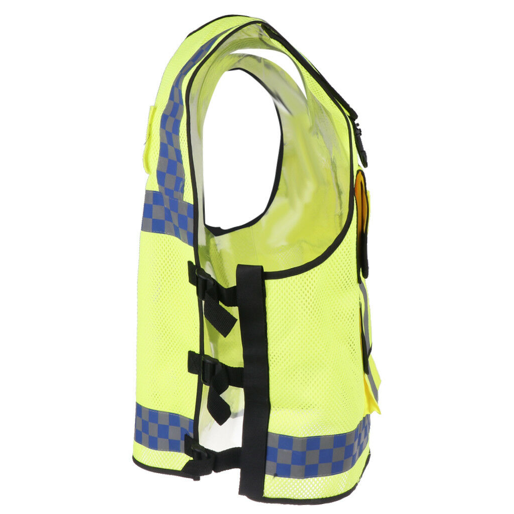 Reflective Safety Vest, Bright Neon Color w/ Reflective Strips, Zipper Front