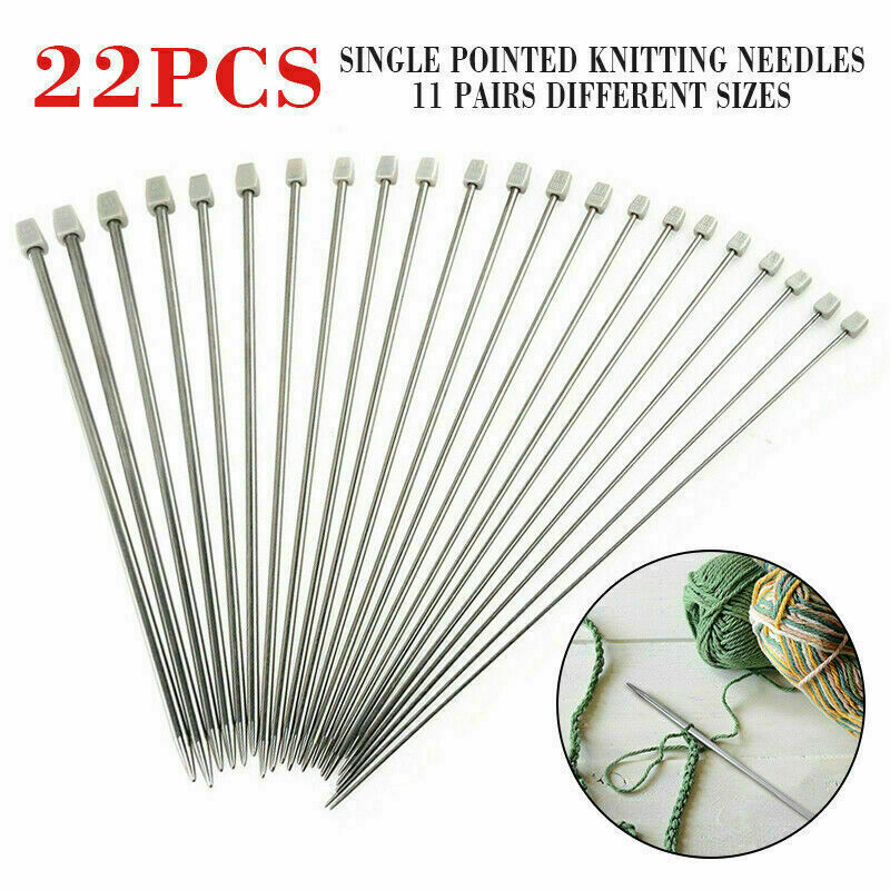 Single Kit Stainless 2-8mm 35cm Sewing Tool 22pcs/Set Pointed Knitting Needles