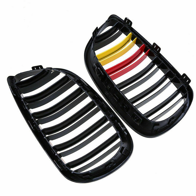 Double Line Front Kidney Grilles Grills Fit 3-Series M3 E90 E92 E93 2008-2013 12