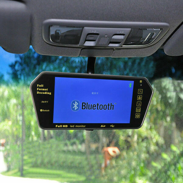 7" TFT LCD HD 800*480 USB MP5 FM SD Car Rear View Bluetooth Mirror Monitor Solid