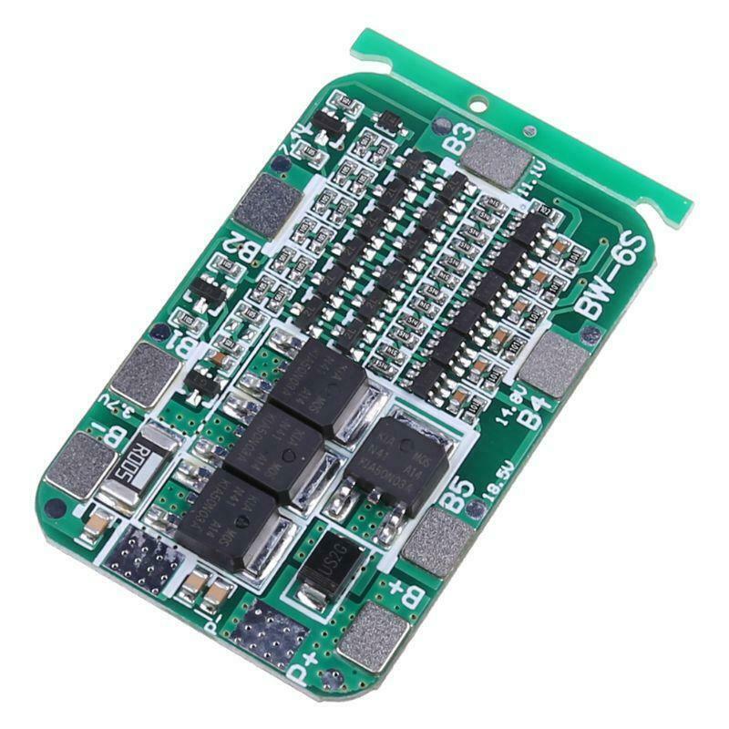 6S 15A 24V BMS Protect PCB Board For 6 Packs Li-ion Lithium 18650Battery Cells