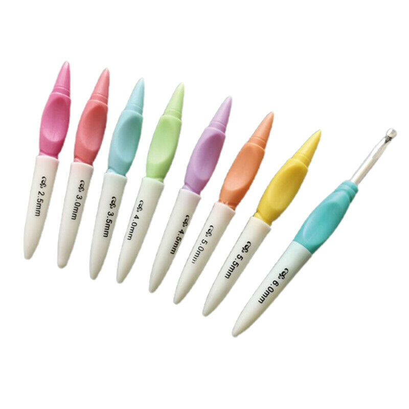 8Pcs/Set 2.5-6.0mm Crochet Hook Set Aluminum Ergonomic Crochet NeedlesBDAU