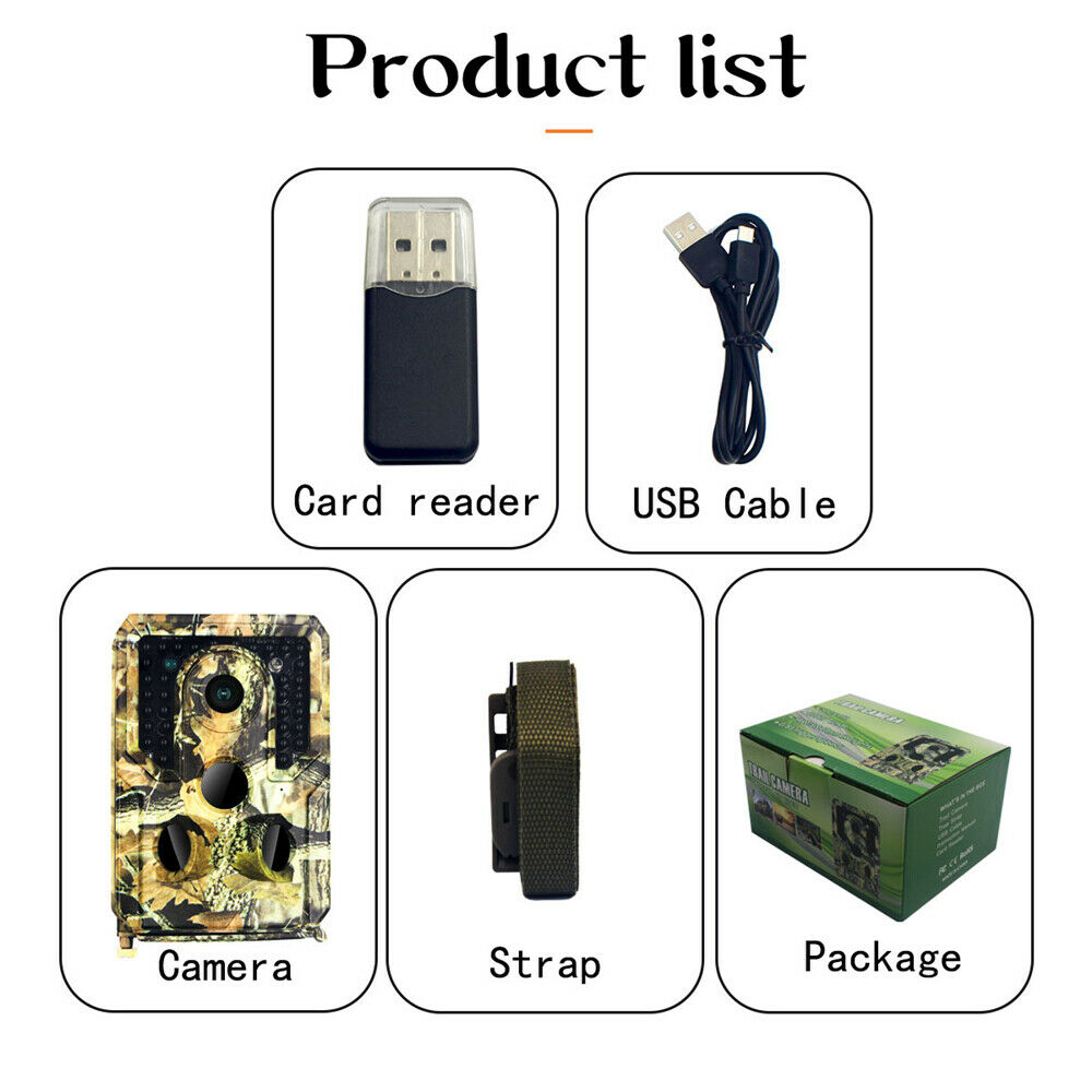 12MP 1080P Trail Camera Wildlife Hunting Game Scouting Cam Infrared Night Vision