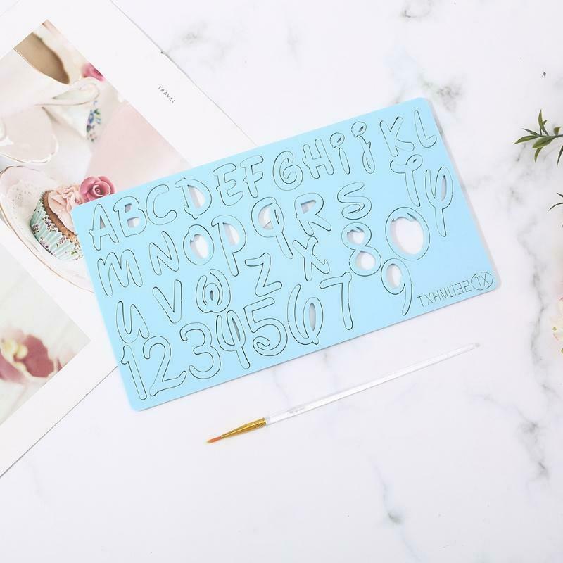 Cake Tool Acrylic Uppercase Alphabets Number Embossed Cutter Mold Cookie Stamp