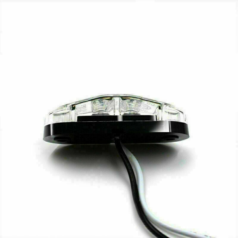 30x 24V 2 Led Light Oval Clearance Trailer Car Truck Side Marker Tail Lamp White
