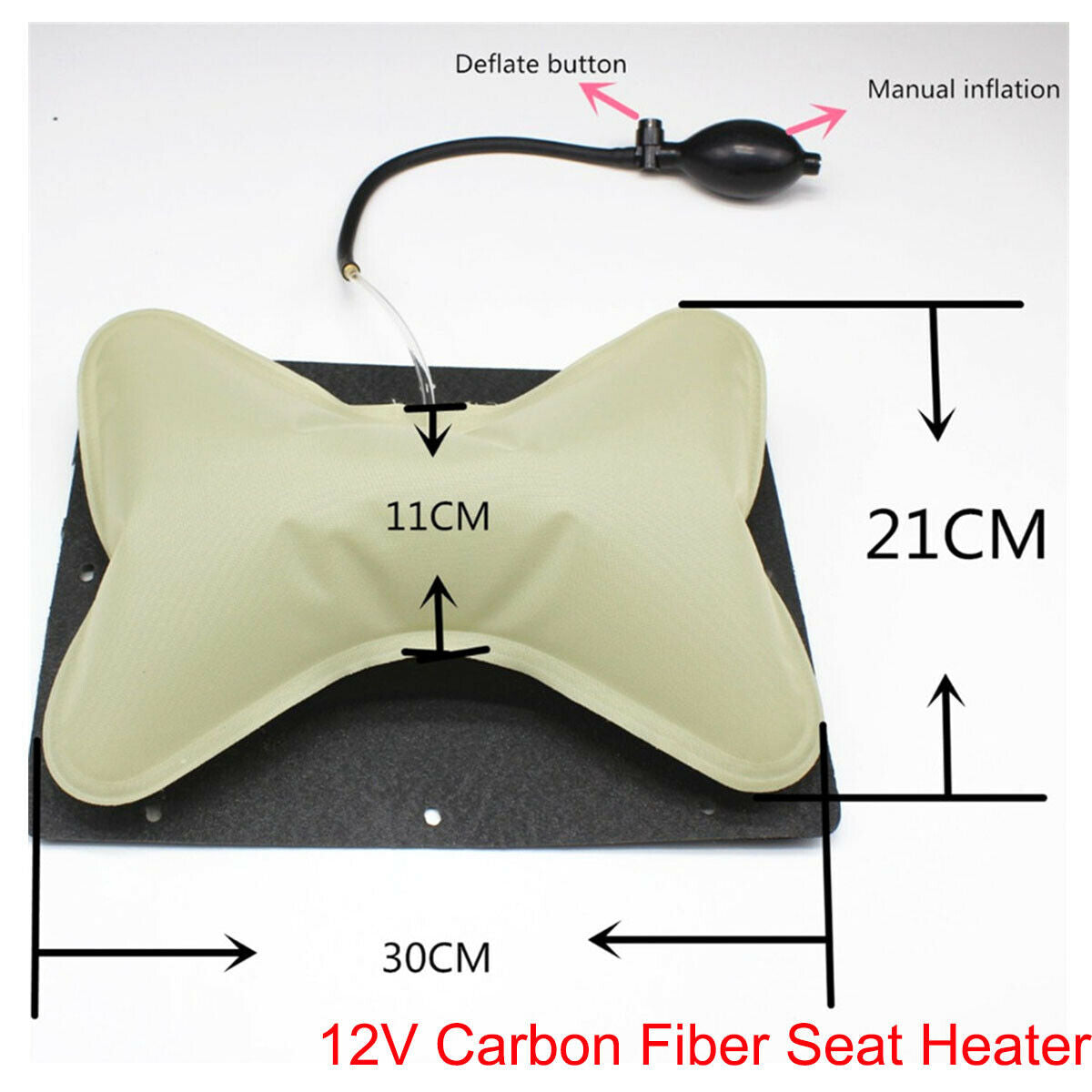 Car Seat Air Embedded Lumbar Comfortable Hand Pump Support Cushion Pillow