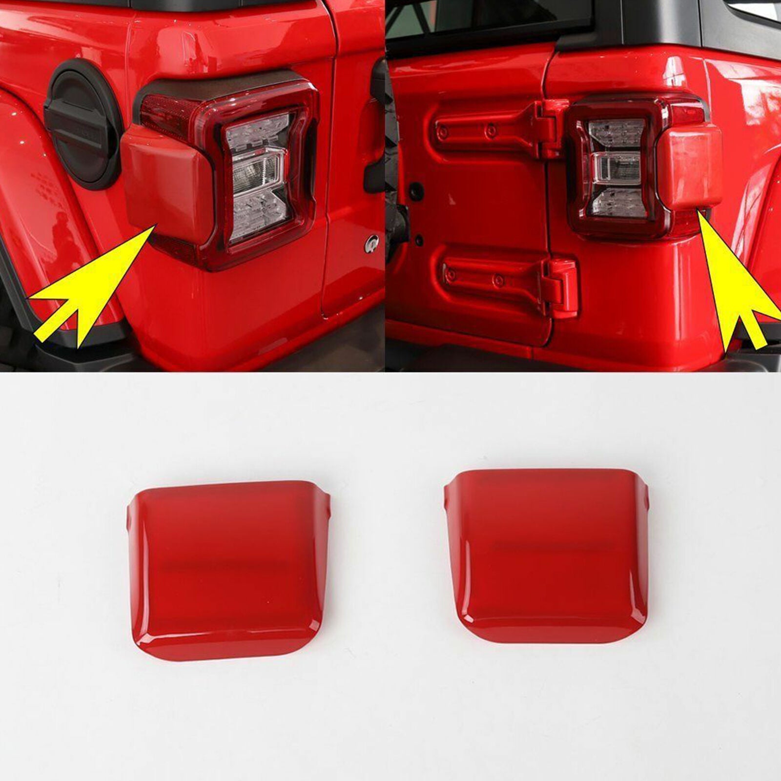 Red Rear Taillight Lamp Decor Cover Trim For Jeep Wrangler JL 2018+ Accessories