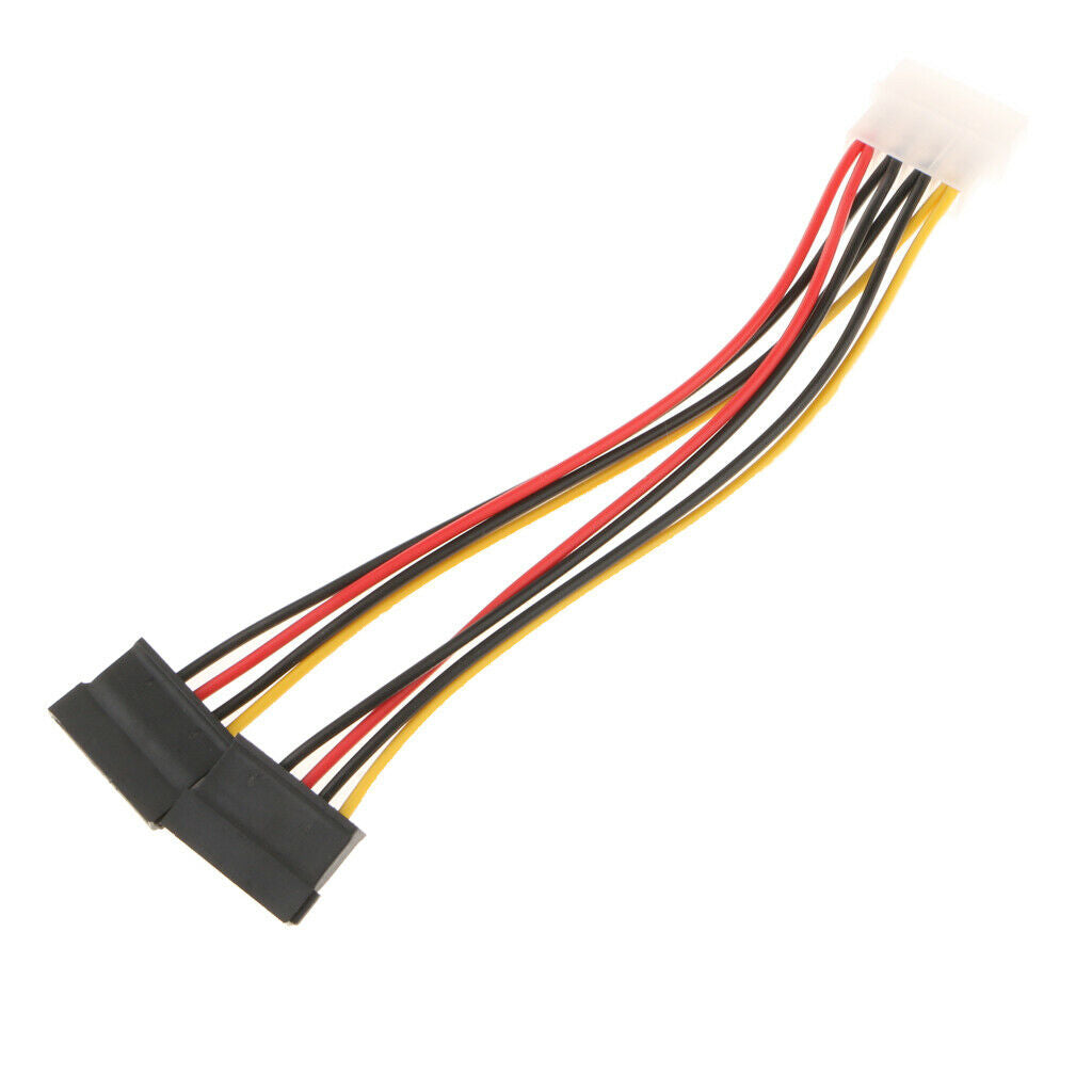 to SATA 6-Inch  4 Pin to 2 x SATA 15 Pin Female Power Cable