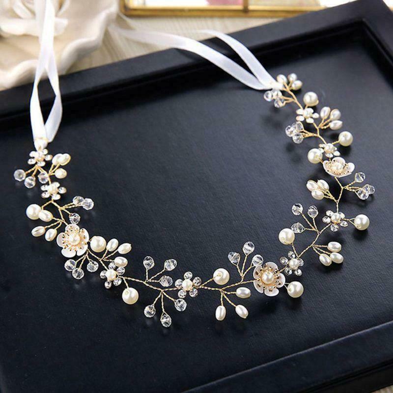 Bridal Wedding Headwear Ornaments Flowers Handmade Beaded Headband Hair Strap