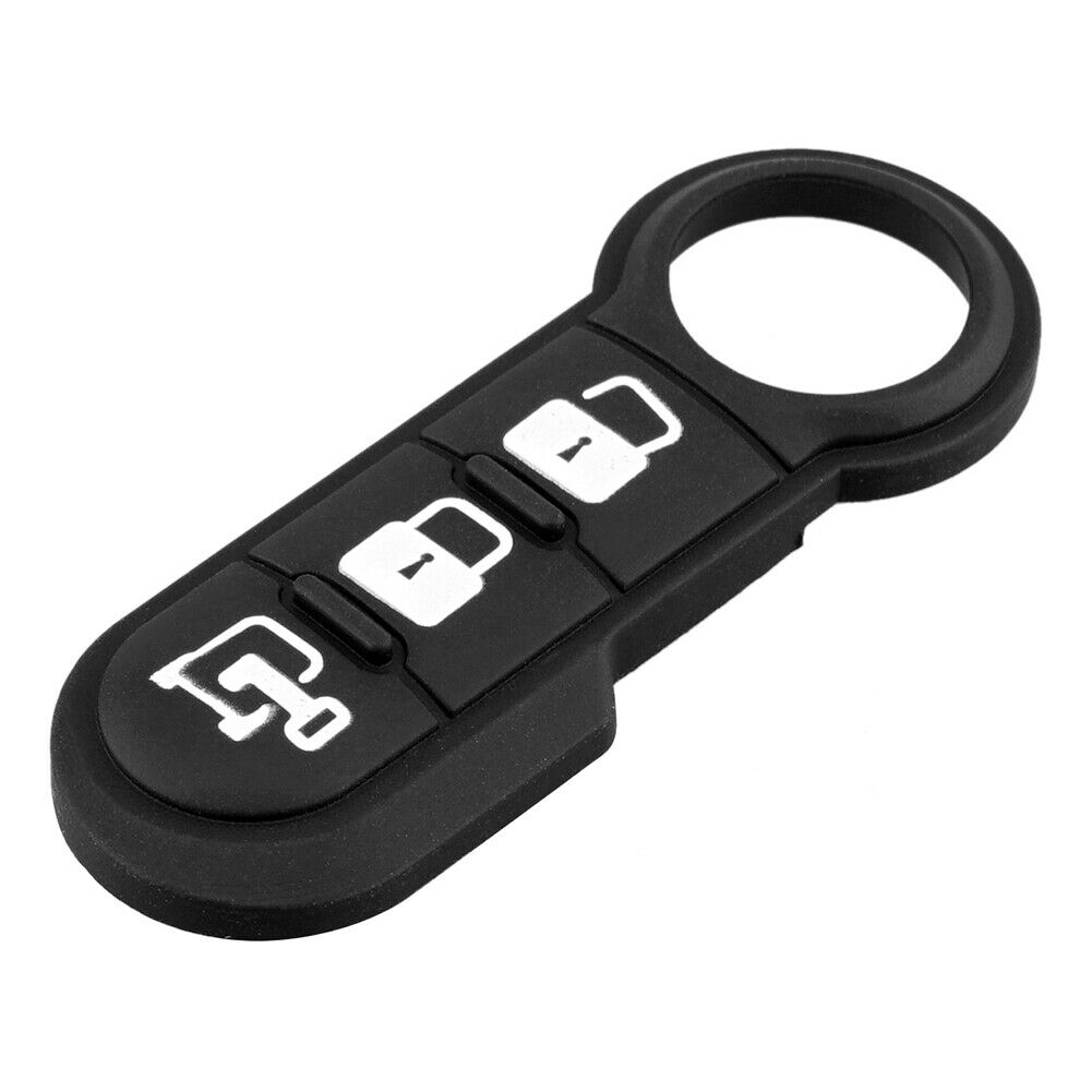 3-Button Key Fob Repair Rubber Pad Black for Fiat 500 Panda Abarth Punto @