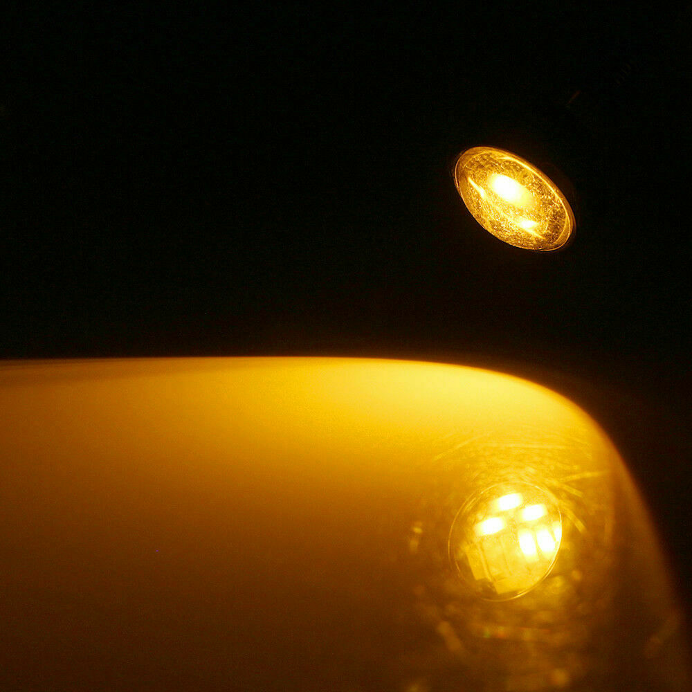 10X 23mm 4014-SMD Dual Color White Amber Eagle Eye LED DRL Turn Lights Car motor