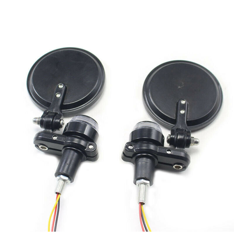â€‹7/8" Handlebar Motorcycle Scooter Folding LED Light Bar End Reversing Mirrors
