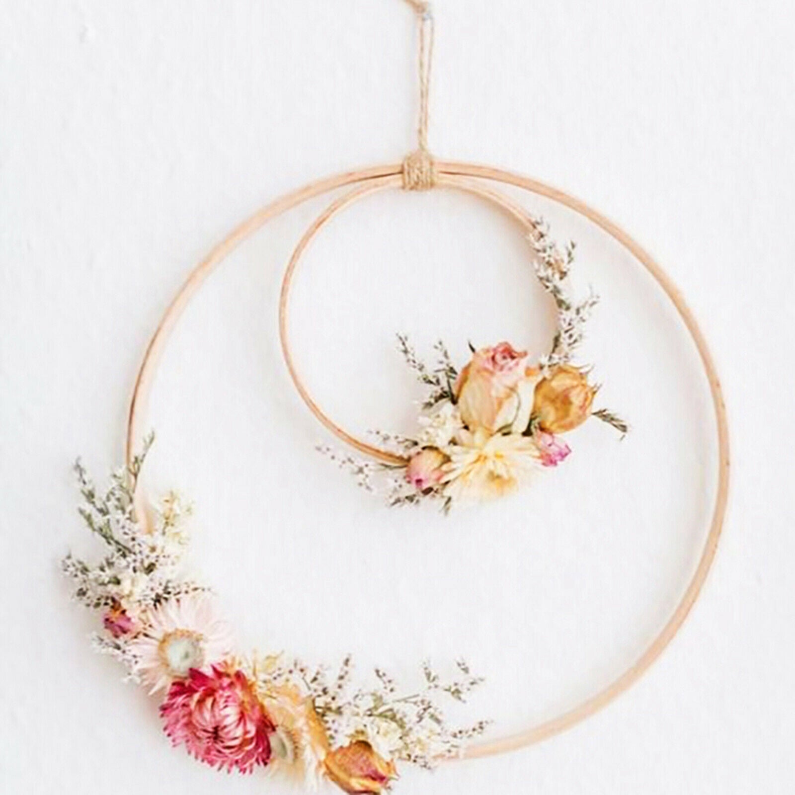 2x Wooden Embroidery Hoops Macrame Ring DIY Dream Catcher Wedding Home Party