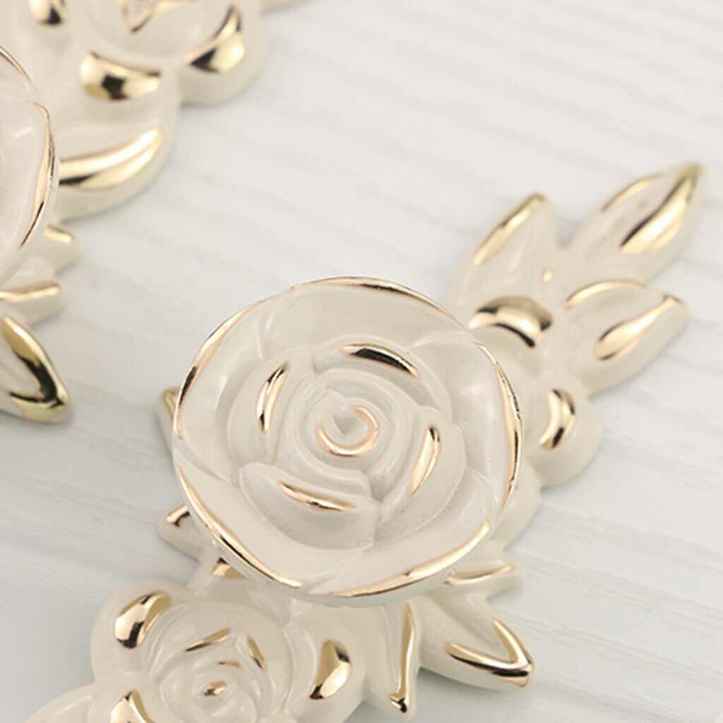 Roes Pull Knob Handles for Cabinet Drawer Cupboard Wardrobe Door_Gold White