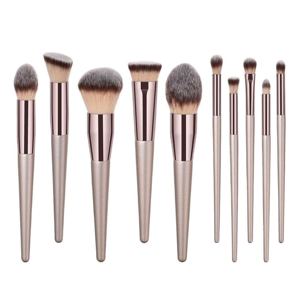 10 PCS Professional Makeup Brushes Set Eyeshadow Foundation Powder Beauty