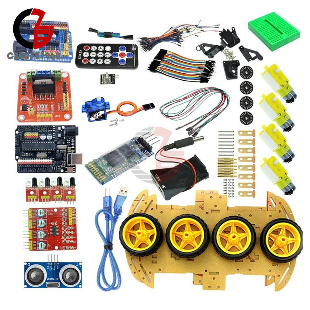 Smart Car Kits + UNO R3 + Nano V3.0 I/O Shield + L298N Motor Driver Bluetooth