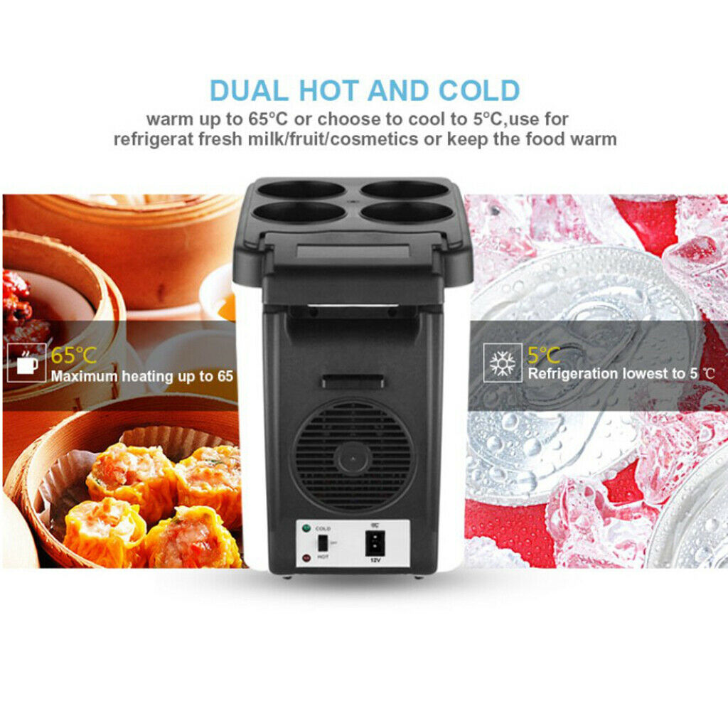 Mini Car Fridge Freezer Cooler 6L 9 Can for Travel Camping Truck Yacht Boat