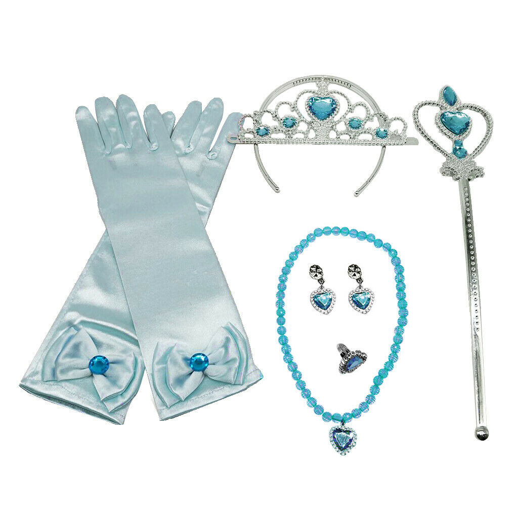 3Sets Cute Kids Princess Belle Costume Props Wand Tiara Jewerly Kit Holiday