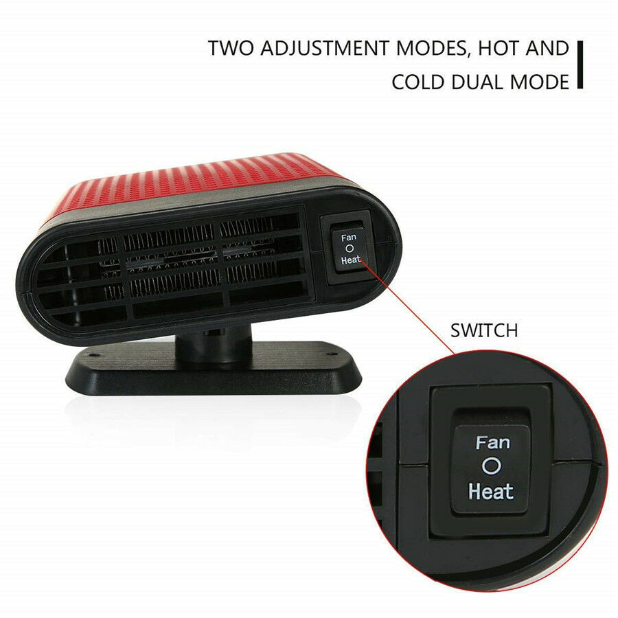 Upgrade 2in1 12V 150W Portable Car Heating Cooling Fan Heater Defroster Demister